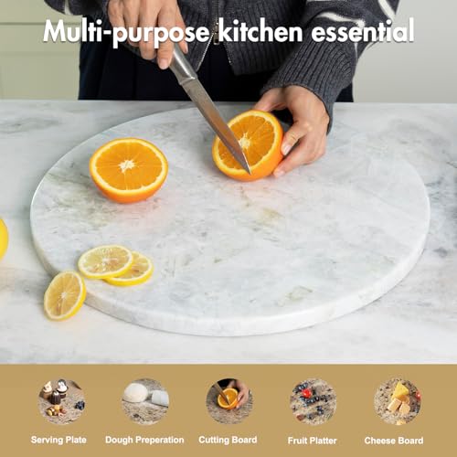 16" Light Gray Marble Stone Cutting Board