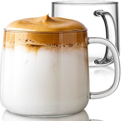 20oz Glass Coffee Mugs Set of 2 (2 Count)