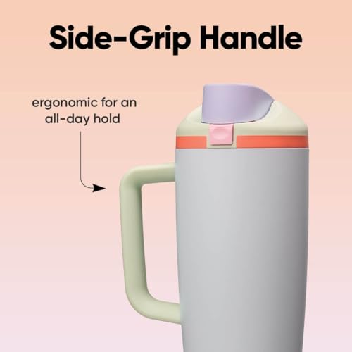 FreeSip Tumbler Stainless Steel Water Bottle 30 oz Beach House