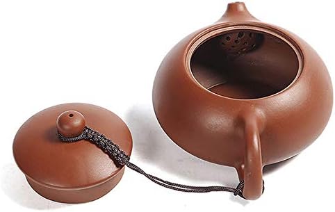 Queena Portable Yixing Zisha Tea Set Handmade Purple Clay Teapot Teacups Traditional Chinese Style Xishi Teapot with Travel Bag Gift for Spring Festival New Year