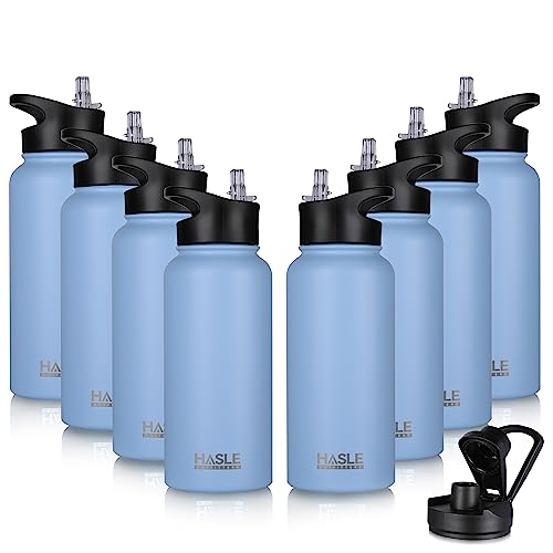 32 oz Insulated Water Bottle Stainless Steel Double Walled Vacuum Sports Water Bottle with 2 Lids