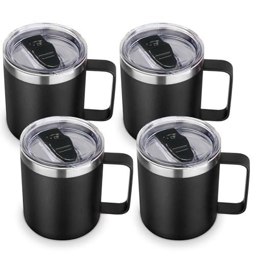 14oz Insulated Stainless Steel Coffee Mug with Lid Bulk 4 Pack (2 Count)