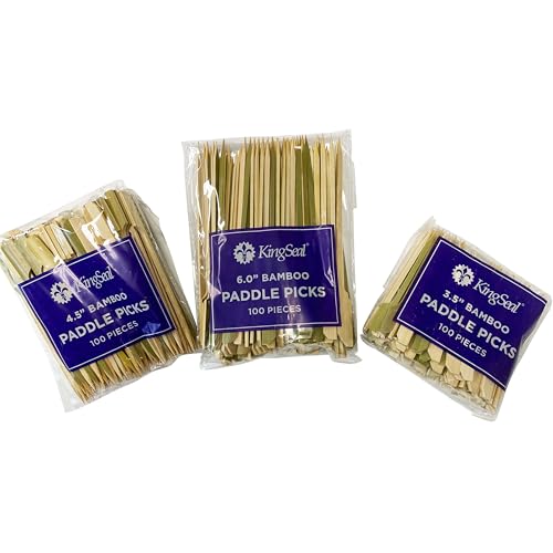 1000 Count KingSeal Natural Green Bamboo Wood Paddle Picks