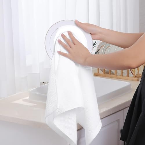 100% Cotton Waffle Weave Kitchen Dish Towels 12 (12 Count)