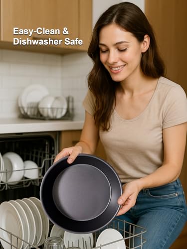 10×2.6 Inch Deep Pie Pan with Cake Server for Pie Tart Quiche Baking. Round Cake Pan with Non
