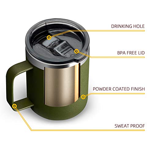 12 oz Insulated Travel Coffee Mug with Handle