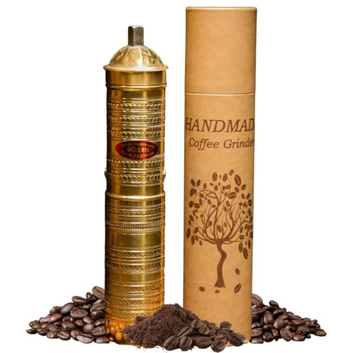 Sozen Hammered 9" Manual Coffee Grinder Brass
