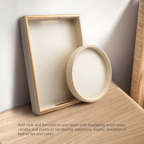 Leather Tray Desktop Storage Organizer (2 Count)