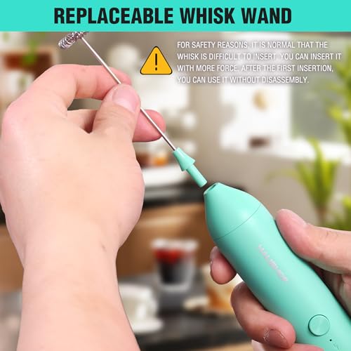 Handheld Rechargeable Milk Frother Wand with Stand
