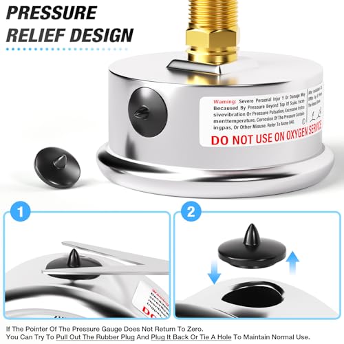 9Pcs Kit 0 100Psi Stainless Steel Liquid Filled Pressure Gauge 1