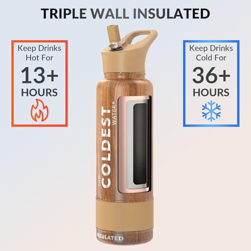 Coldest Insulated Water Bottle with Straw Lid