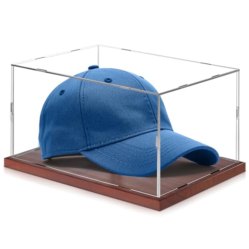 Acrylic Baseball Hat Display Case Solid Wood Base Cap Shaper