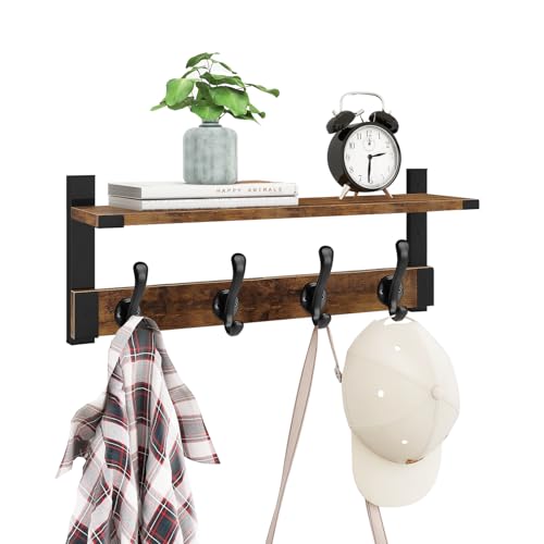 Coat Rack Wall Mount with Shelf