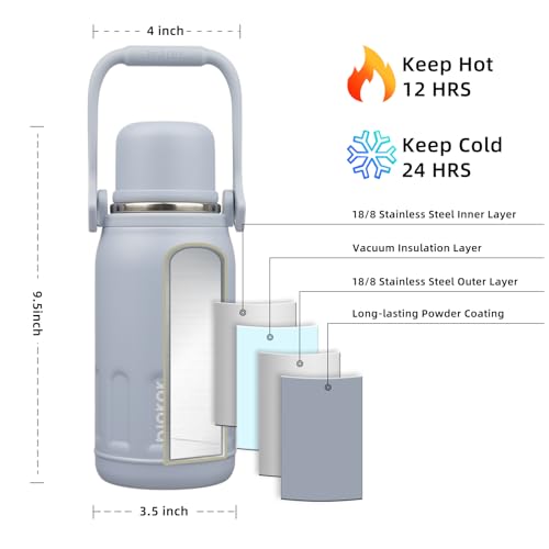 Stainless Steel Insulated Bottle with Handle & Strap