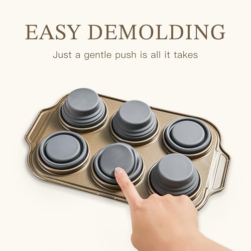 2 Pack Foldable Nonstick Silicone Muffin Pans For Baking (2 Count)