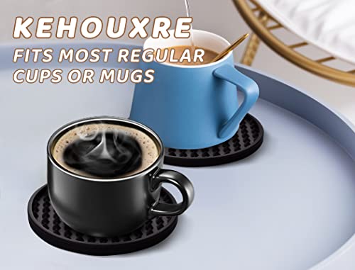Rubber Coasters Set 6 with Holder