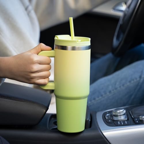 40 oz Insulated Tumbler with Handle & Straw