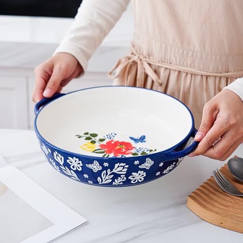 Pie Pan Ceramic Pie Dish 9.8 Inches Pie Plate Porcelain Deep Dish Pie Pan Non