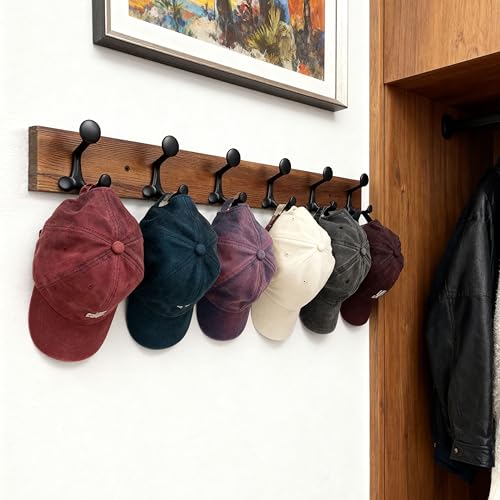 36 Inch Wood Coat Rack Wall Mount with 6 Triple Hooks
