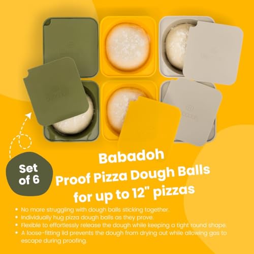 Pizza Dough Proofing Silicone Containers with Lids (6 Count)