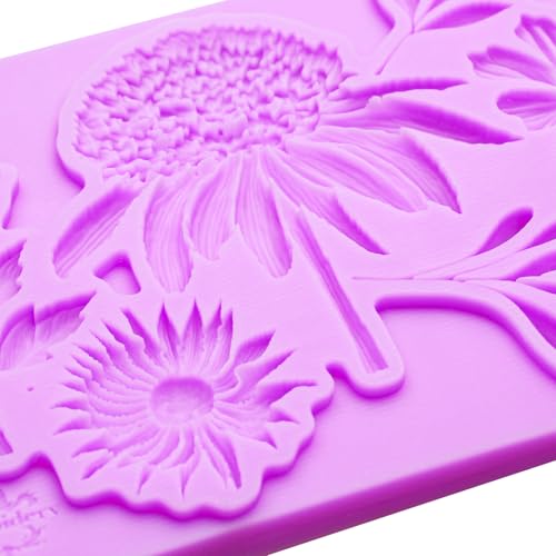 Flower Chocolate Mold Daisy Leaf Silicone Mold for Cake Decorating (2 Count)