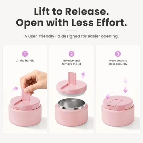 13.5oz Soup Thermo for Hot Food Kids with Buckle Lid Insulated Vacuum Food Jar Wide Mouth Leakproof Stainless Steel Lunch Container