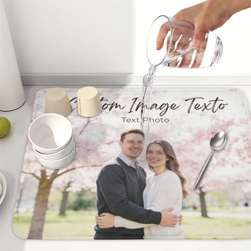 Custom Personalized Dish Drying Mat for Kitchen Counter