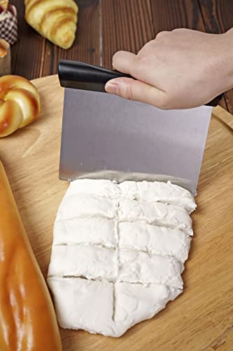 Stainless Steel Bench Scraper & Bowl Scraper Set for Baking