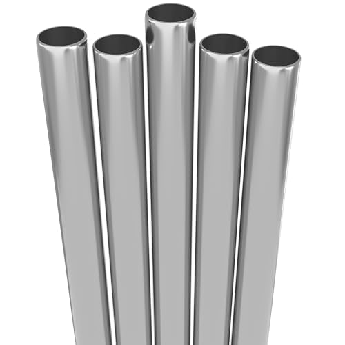 5 Super Extra Wide Boba Straws Stainless Steel. 10.23" Long Metal Straws Reusable Fat Thick Large Jumbo for Smoothies (5 Count)