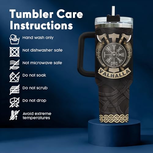 Valhalla Viking 40 oz Tumbler with Handle