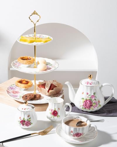 Sweejar 3 Tier Ceramic Cake Stand Wedding