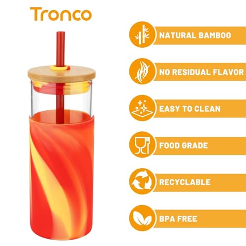 20 oz Glass Tumbler with Lids and Straws