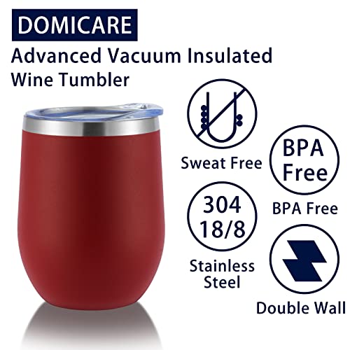 Stainless Steel Wine Tumbler Bulk with Lid (4 Count)