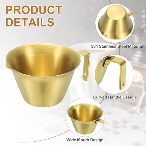 2 Pcs Stainless Steel Espresso Cup with Handle (2 Count)
