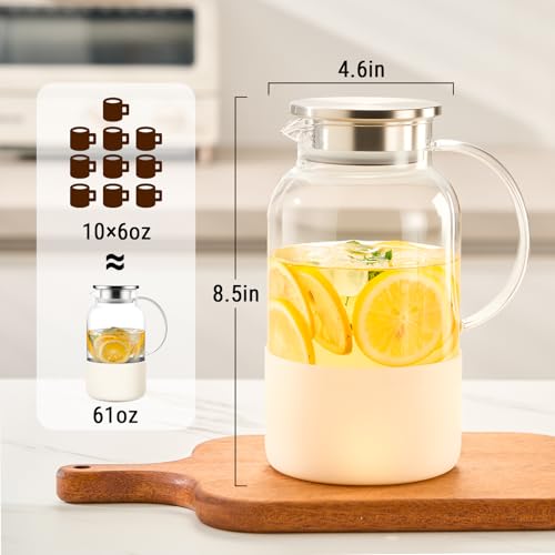Glass Pitcher with Lid