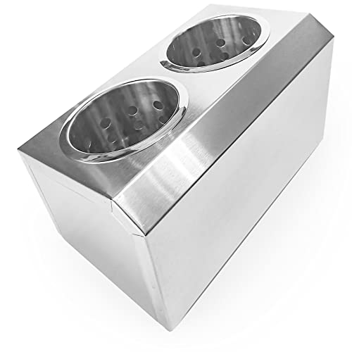 Flatware Organizers Stainless Steel Cylinder Flatware Silverware Utensil Holder Organizer Caddy