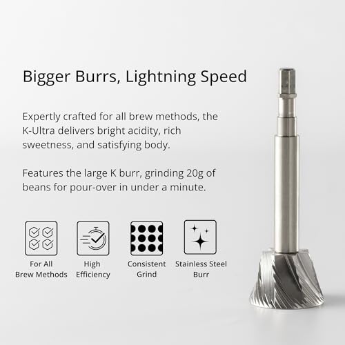 K Ultra Manual Coffee Grinder Iron Gray with Carrying Case