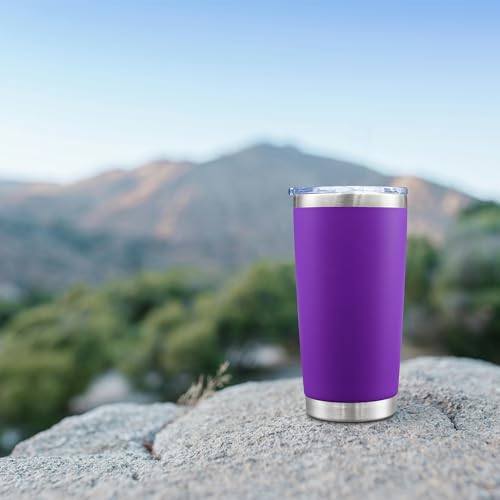 20oz Tumbler with Lid Stainless Steel Tumblers Insulated Mug Purple 6P (6 Count)