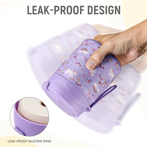 17oz Soup Thermo for Hot Food Kids Insulated Vacuum Food Jar with Stainless Steel Spoon Wide Mouth Thermo Leakproof Lunch Food Container Kids Hot Lunch Box