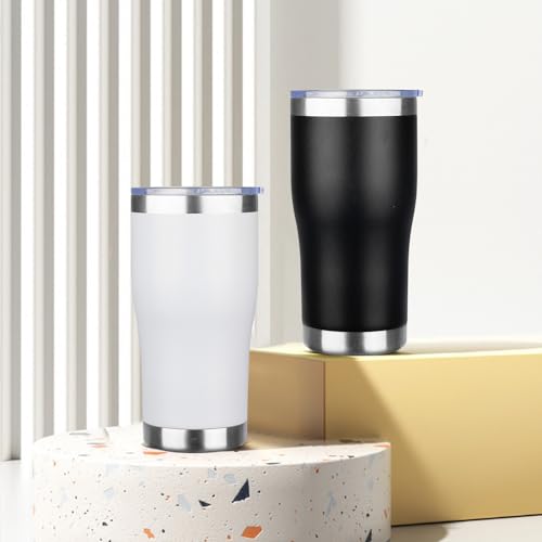20oz Insulated Tumbler with Lid Straw Travel Coffee Mug (4 Count)