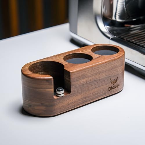 51mm Espresso Tamping Station Rosewood KNODOS Coffee Tamping & Portafilter Holder
