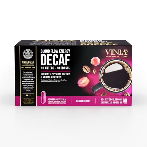 Blood Flow Decaf Medium Dark Roast Coffee Pods (60 Count)