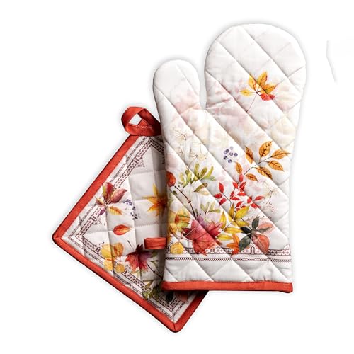 100% Cotton Oven Mitt & Pot Holder Set