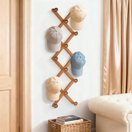 Hat Rack for Wall with 14 Hooks