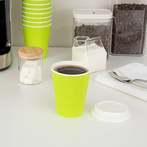 Ripple Wall Coffee Cup 25 Count 12 Ounce Insulated Hot Beverage Cup Disposable Non