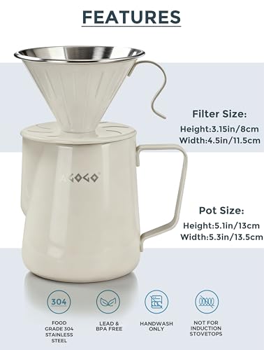 Stainless Pour Over Coffee Maker Set