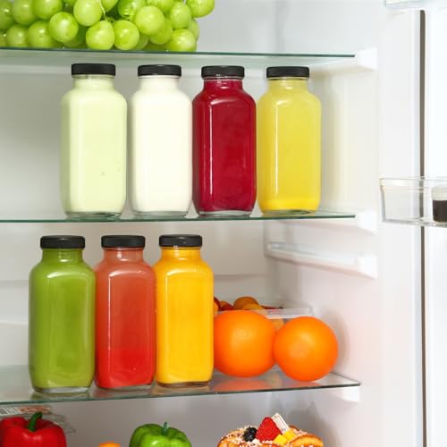 24pcs 16oz Glass Juice Bottles with Lids (24 Count)
