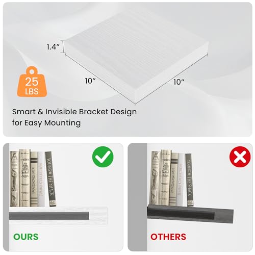 Square Floating Shelves for Wall (4 Count)