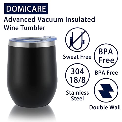Stainless Steel Wine Tumbler Bulk with Lid (16 Count)