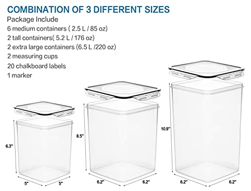 Large Tall Airtight Food Storage Containers (10 Count)